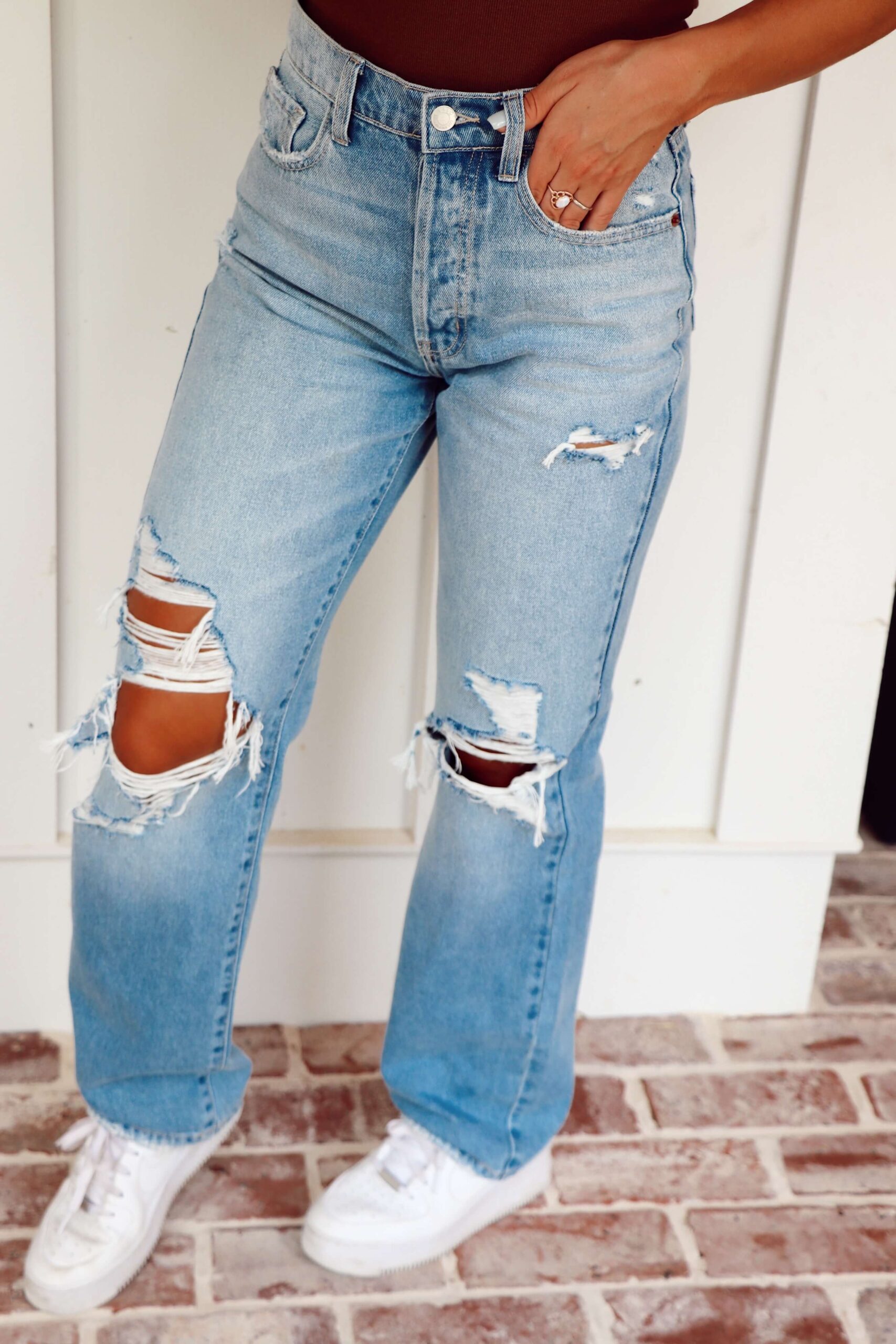Wide Leg Ripped Jeans - EBC Women's Boutique
